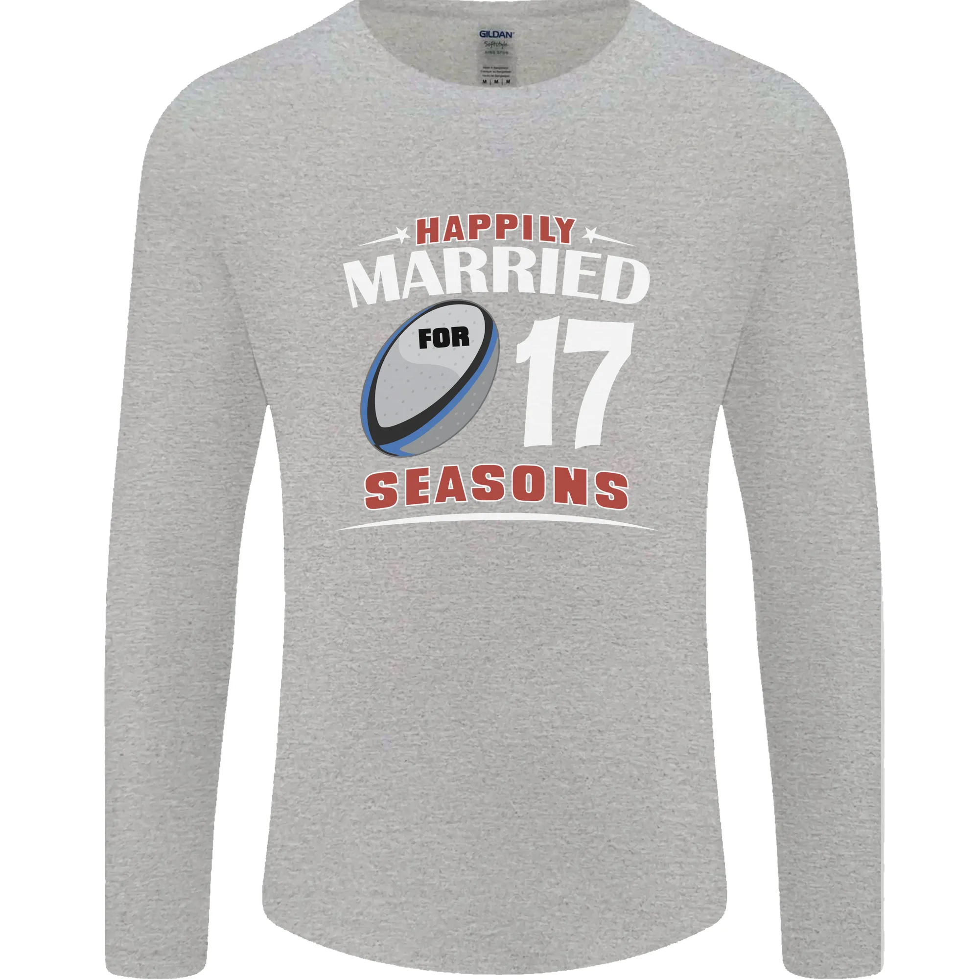 17 Year Wedding Anniversary 17th Rugby Mens Long Sleeve T-Shirt