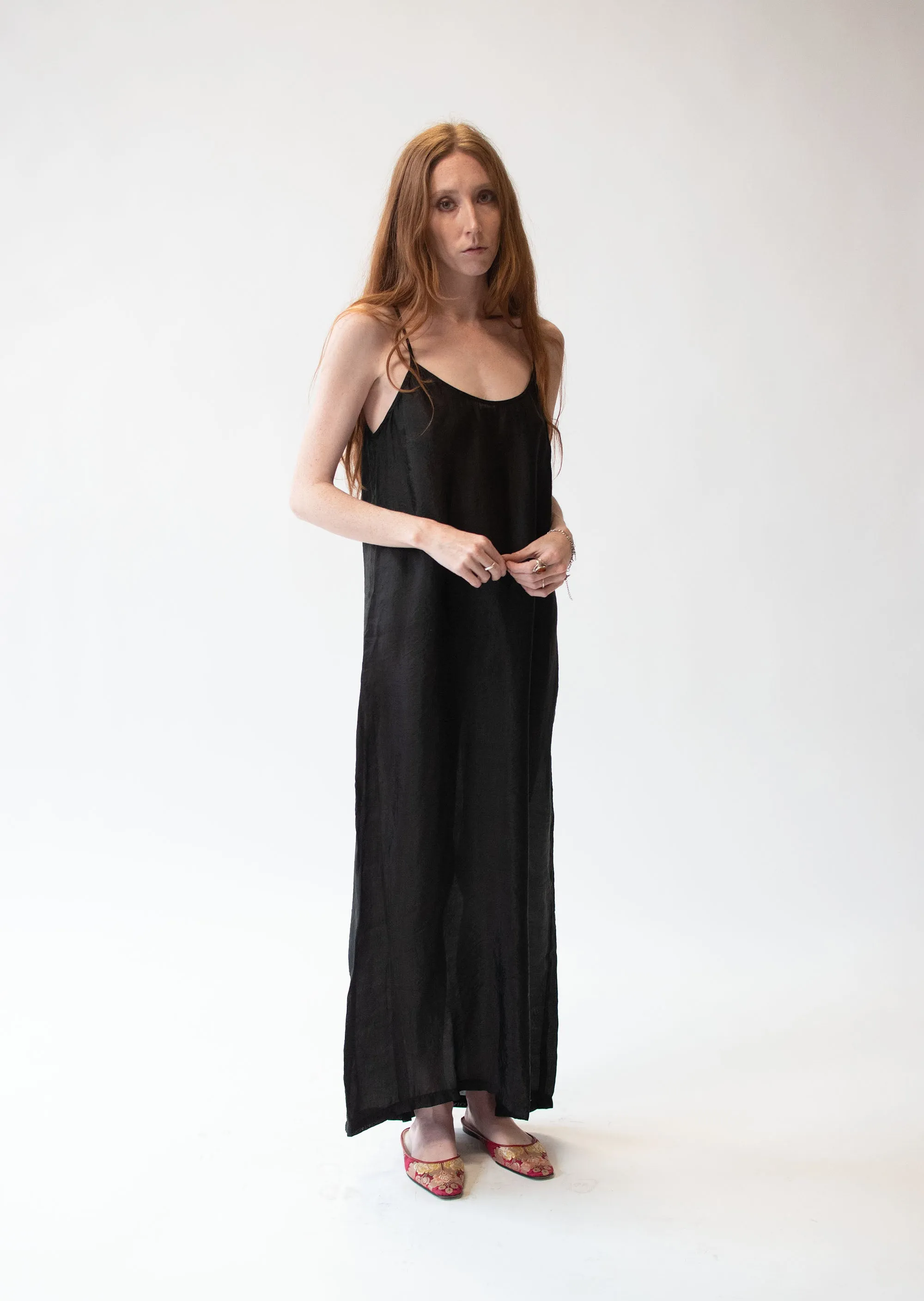 1990s Black Slip Dress