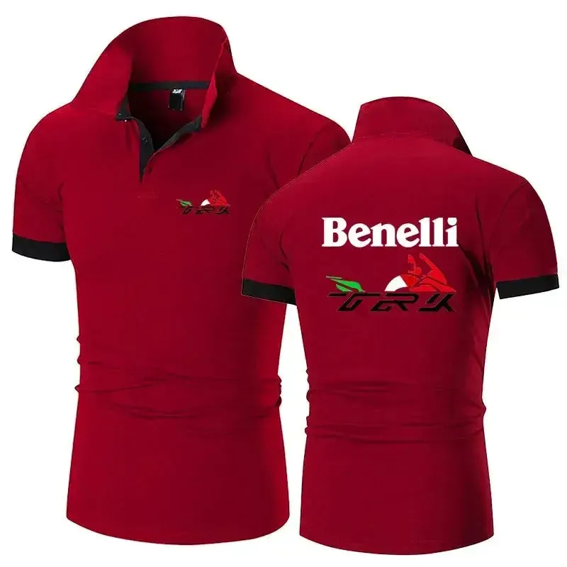 2024 Benelli TRK 502X Men's New Summer Polo Shirt Printing Casual High Quality Cotton Short Sleeves Harajuku Classic Top T-shirt