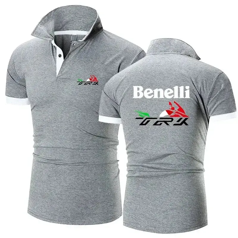 2024 Benelli TRK 502X Men's New Summer Polo Shirt Printing Casual High Quality Cotton Short Sleeves Harajuku Classic Top T-shirt