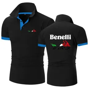 2024 Benelli TRK 502X Men's New Summer Polo Shirt Printing Casual High Quality Cotton Short Sleeves Harajuku Classic Top T-shirt
