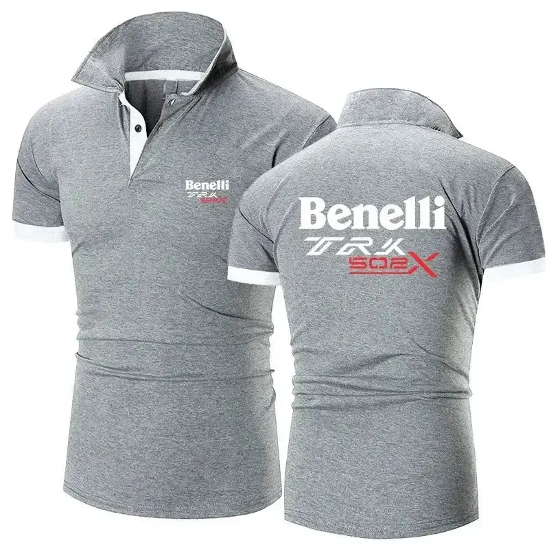 2024 Benelli TRK 502X Men's New Summer Polo Shirt Printing Casual High Quality Cotton Short Sleeves Harajuku Classic Top T-shirt