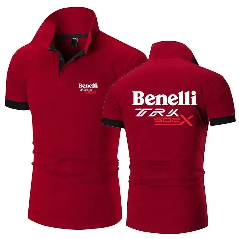 2024 Benelli TRK 502X Men's New Summer Polo Shirt Printing Casual High Quality Cotton Short Sleeves Harajuku Classic Top T-shirt