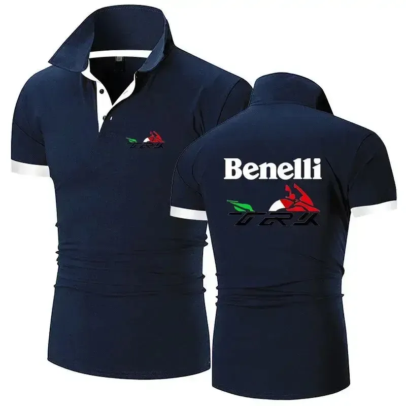 2024 Benelli TRK 502X Men's New Summer Polo Shirt Printing Casual High Quality Cotton Short Sleeves Harajuku Classic Top T-shirt
