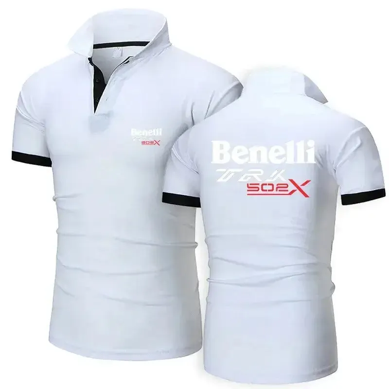 2024 Benelli TRK 502X Men's New Summer Polo Shirt Printing Casual High Quality Cotton Short Sleeves Harajuku Classic Top T-shirt