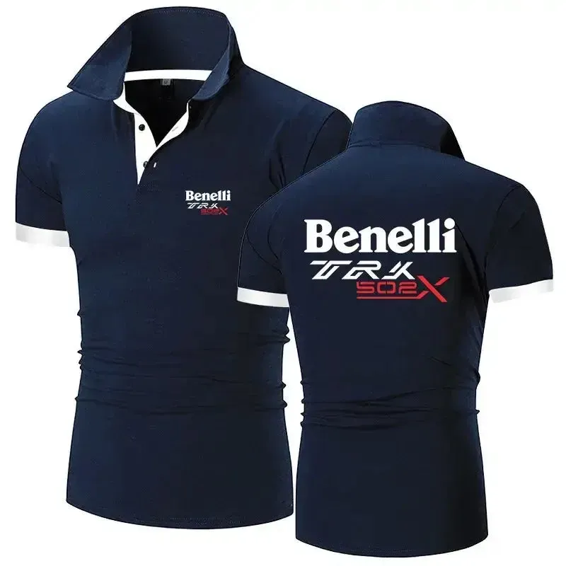 2024 Benelli TRK 502X Men's New Summer Polo Shirt Printing Casual High Quality Cotton Short Sleeves Harajuku Classic Top T-shirt