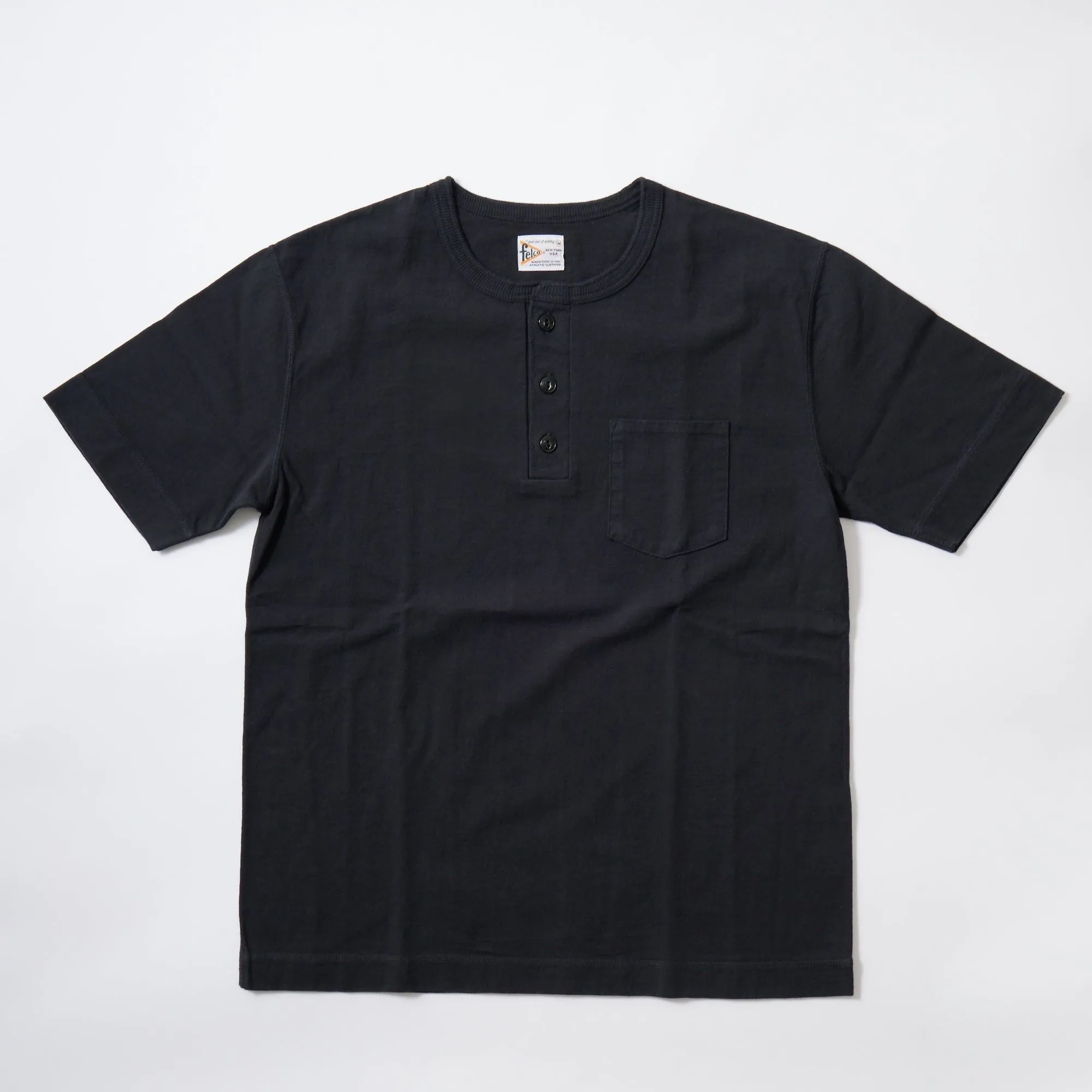 [24SS NEW]FELCO S/S HENLEY NECK POCKET-T 16/RUFFYJERSEY - 2 COLORS