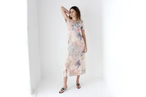 90s Slinky Watercolour Pastel Tee Dress