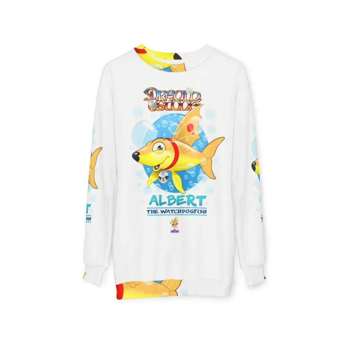 Adorable Watchdog Fish Sweatshirt - Cartoon Aquatic Guardian