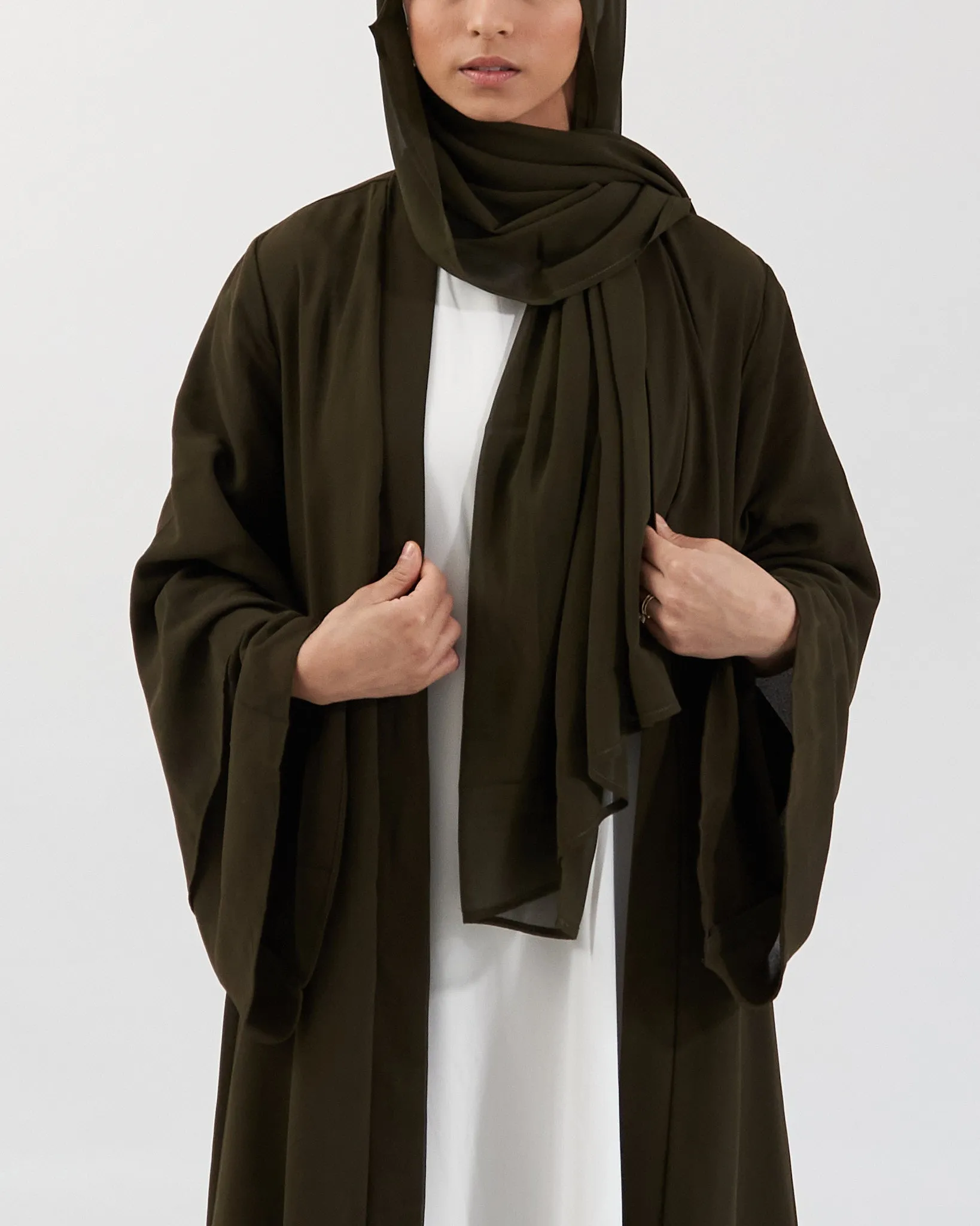 Aisha Abaya with Hijab - Khaki
