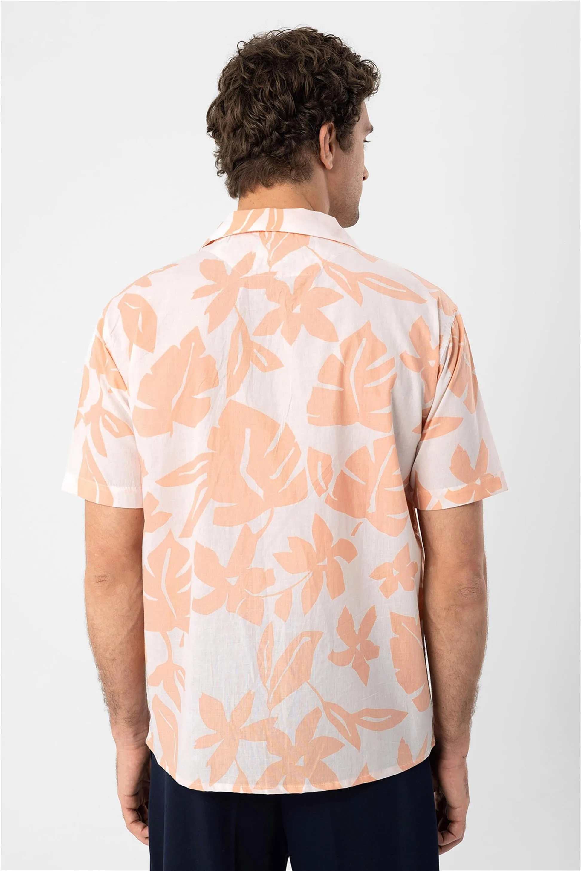 ANT Floral Patterned Top Collar Men's Shirt - Roseville