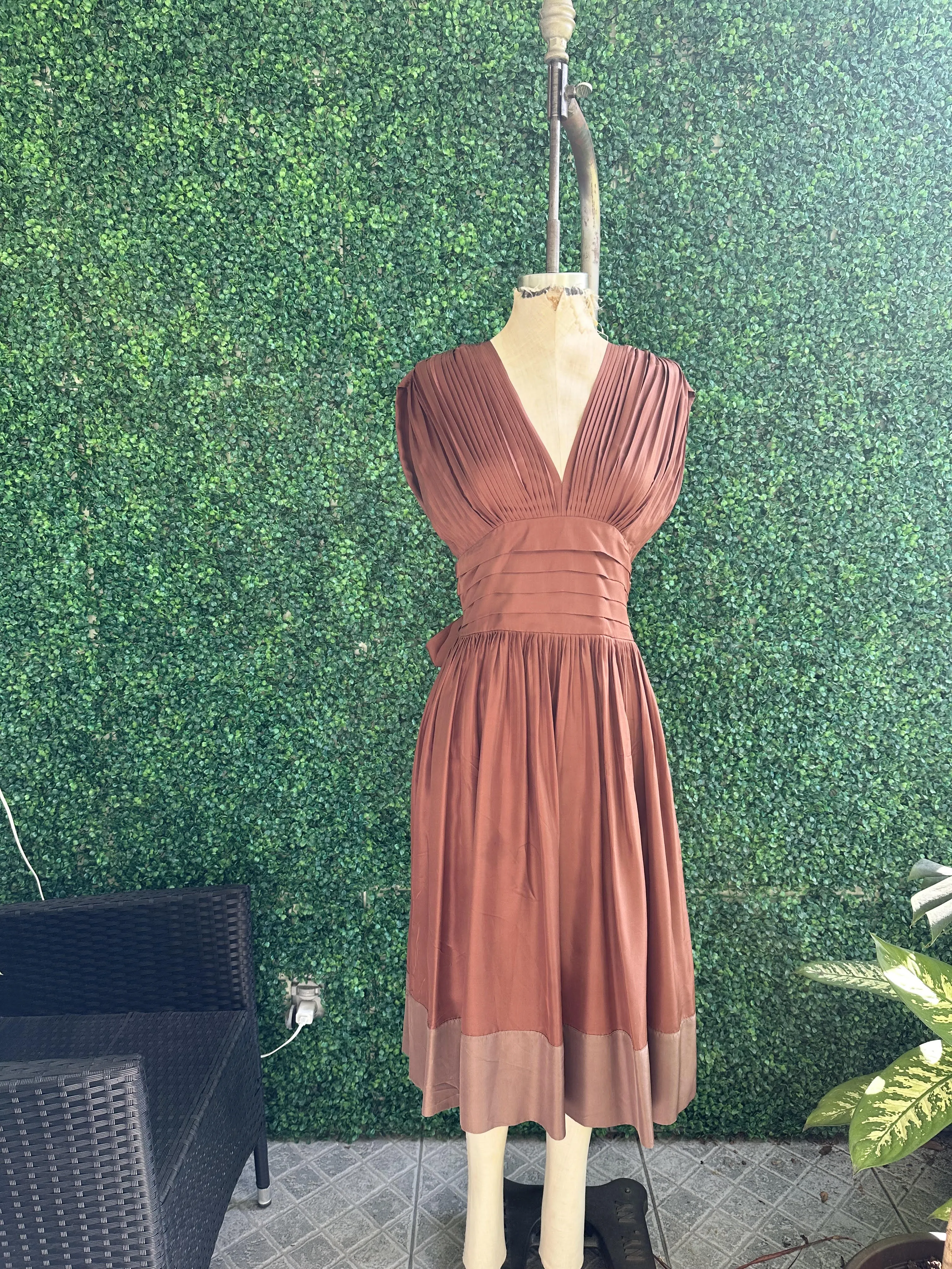 BCBG MaxAzria silk copper brown cocktail Dress