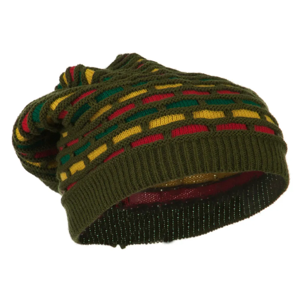 Big Size New Rasta Honey Deep Beanie