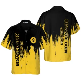 Binance Coin Black And Yellow Custom Hawaiian Shirt
