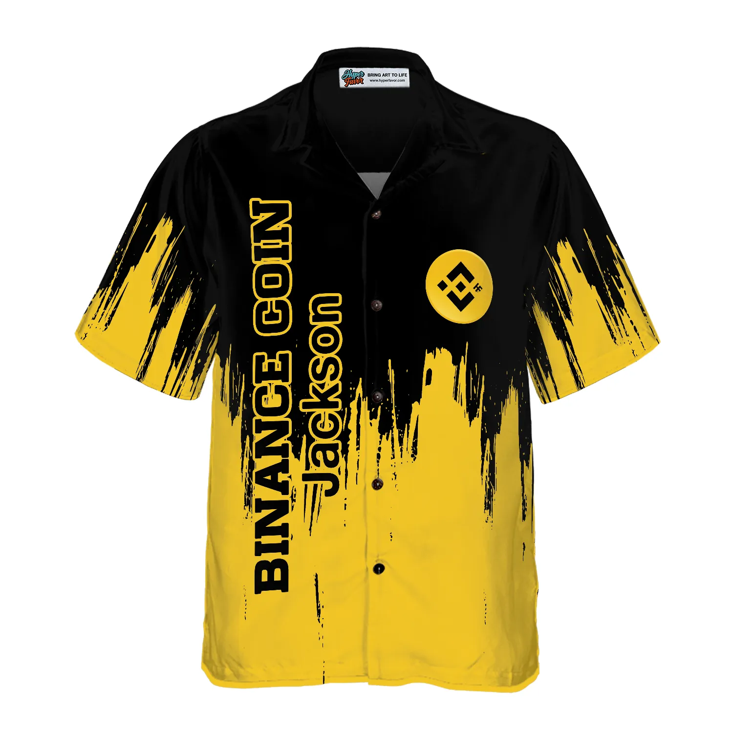 Binance Coin Black And Yellow Custom Hawaiian Shirt