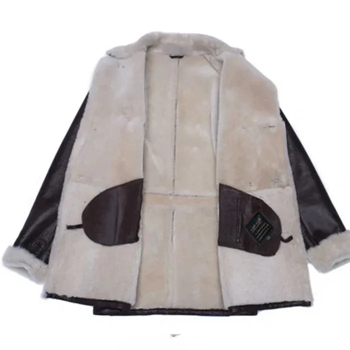 Black Jozef's Buttoned Shearling Leather Coat