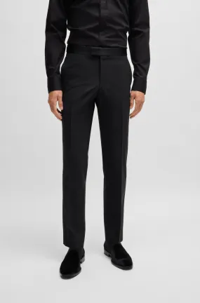 BOSS - H-GENIUS Black Slim-Fit Tuxedo Trousers In Stretch Wool 50527962 001