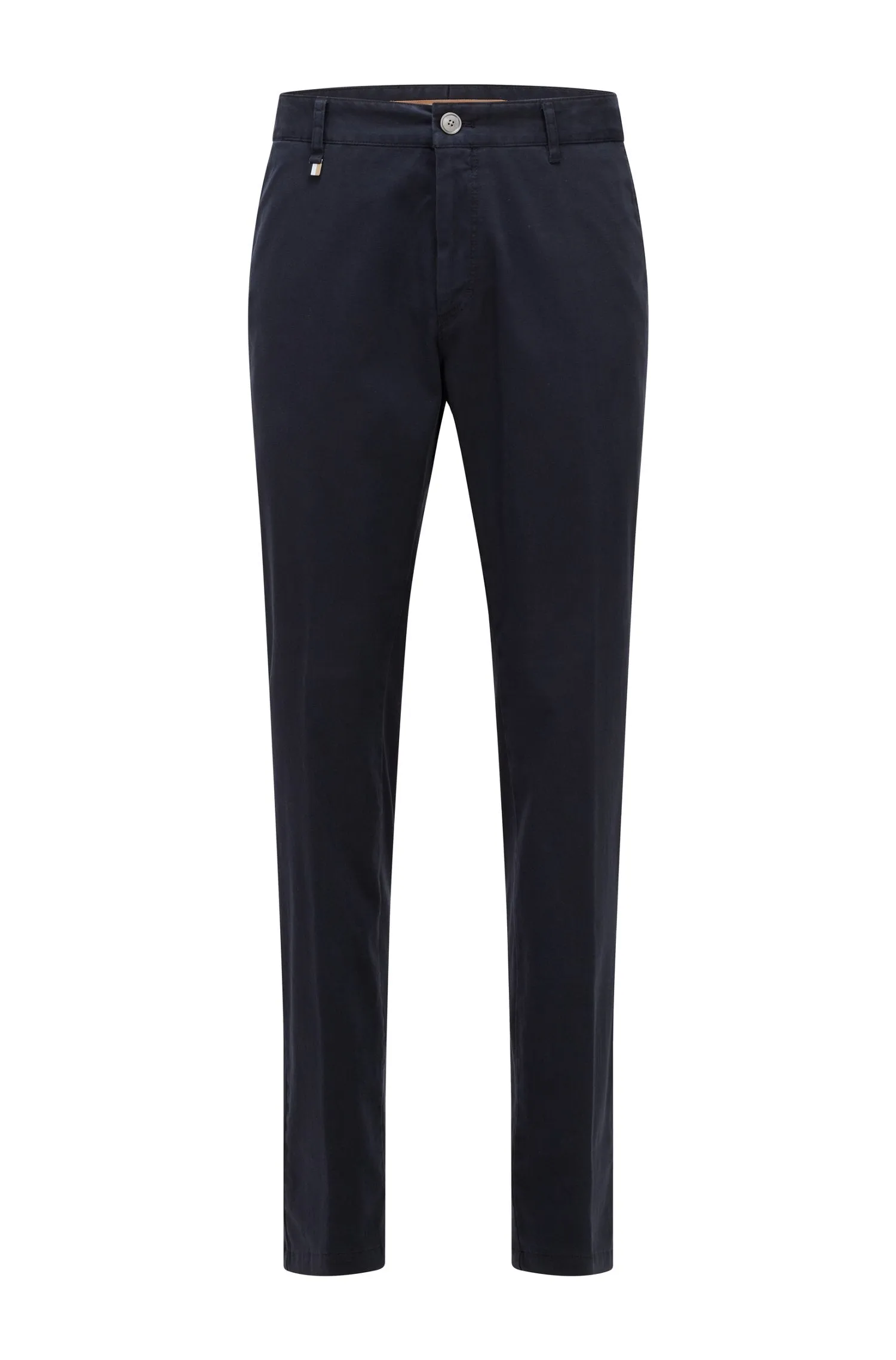 Boss Stretch Cotton Slim Fit Chinos - Navy