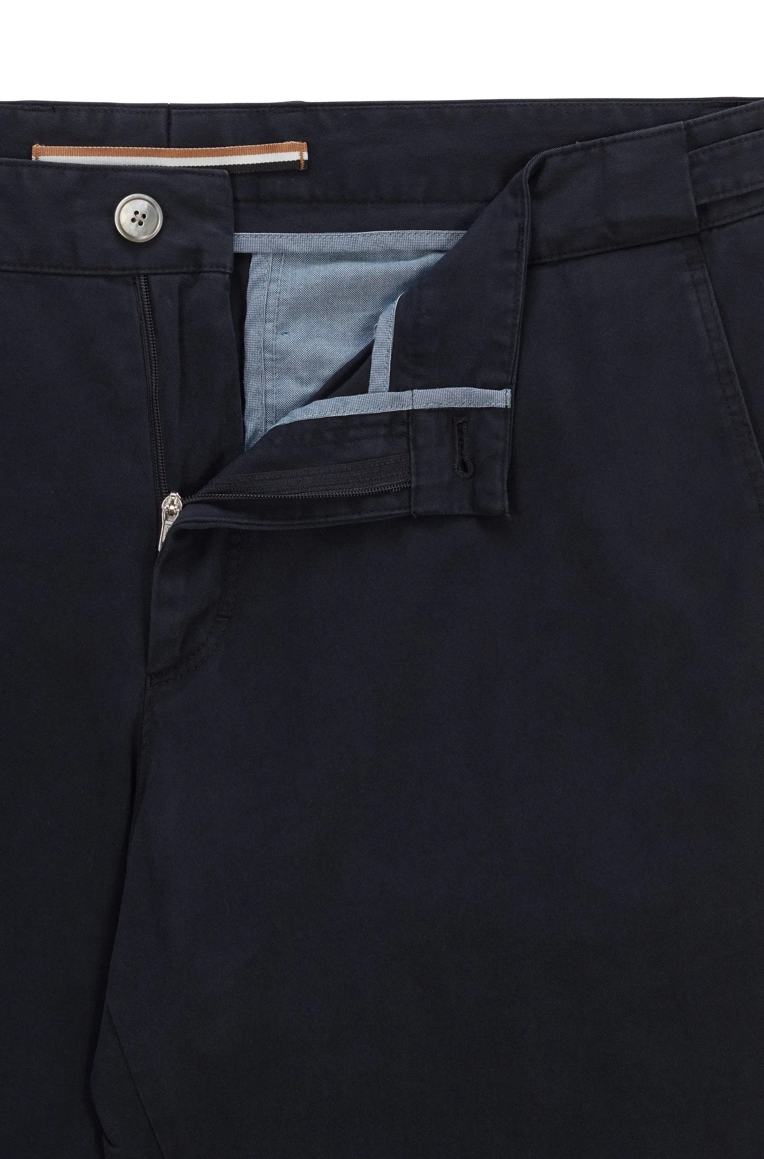 Boss Stretch Cotton Slim Fit Chinos - Navy