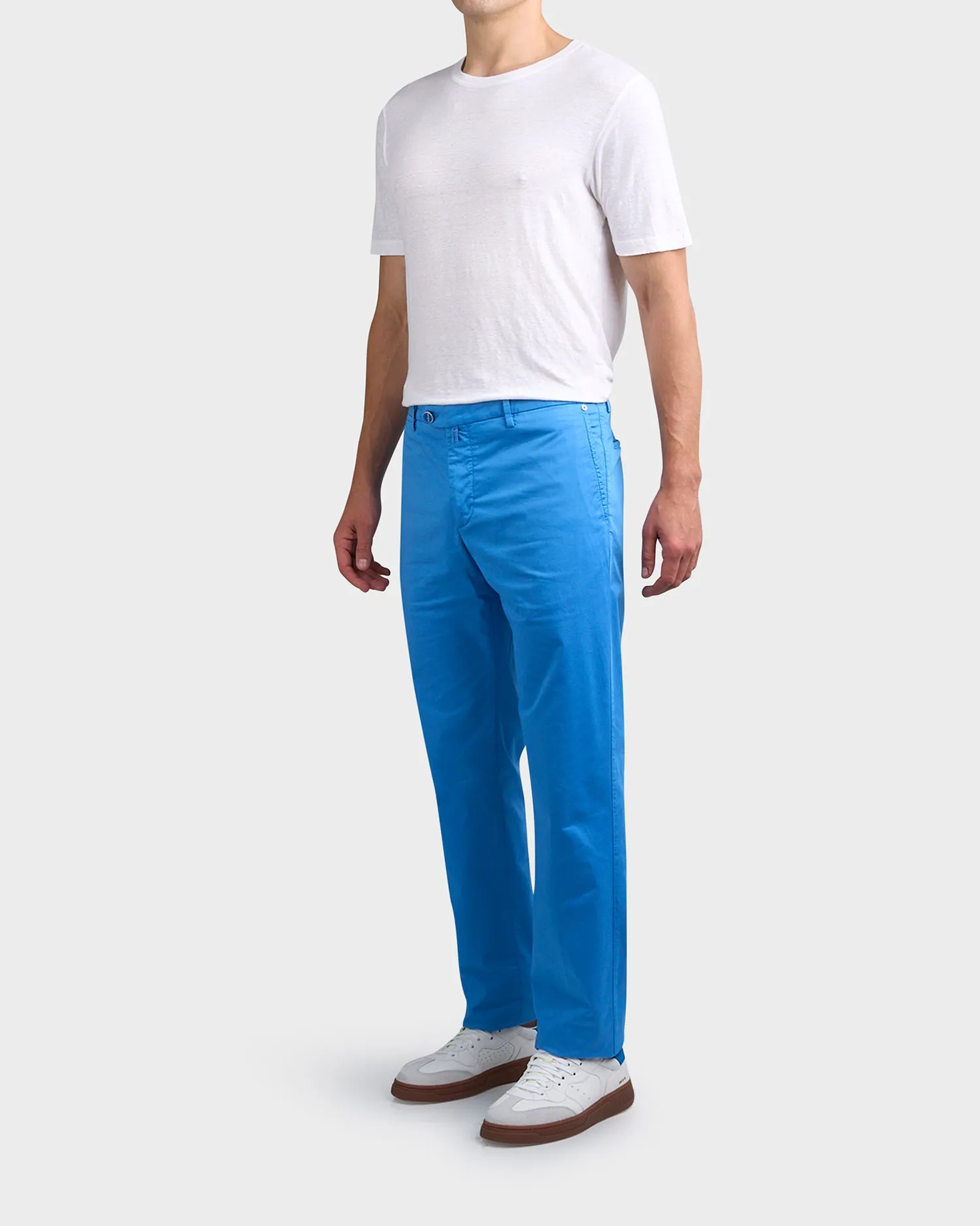 Bright Blue Cotton Chinos