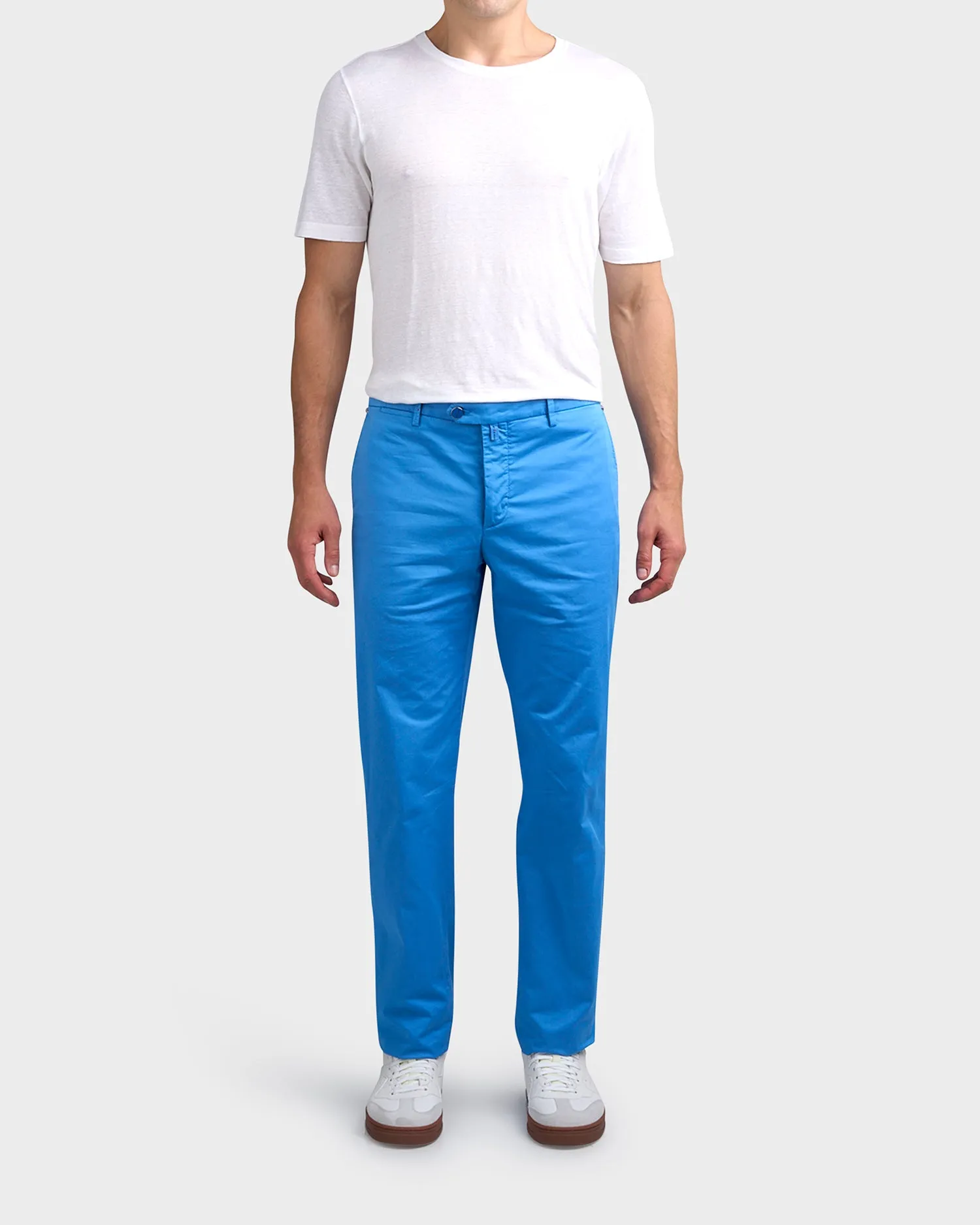 Bright Blue Cotton Chinos
