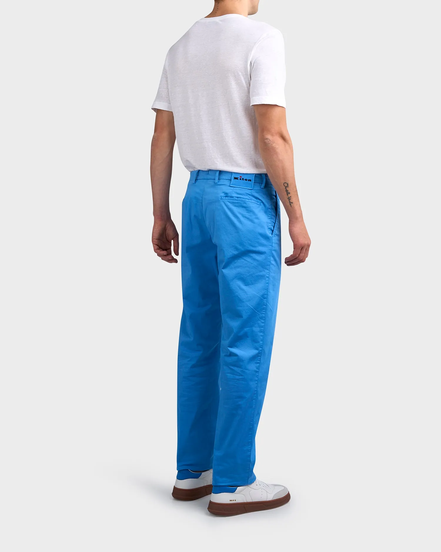 Bright Blue Cotton Chinos