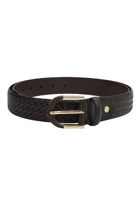 Brown Mat Embossed Men's Belt