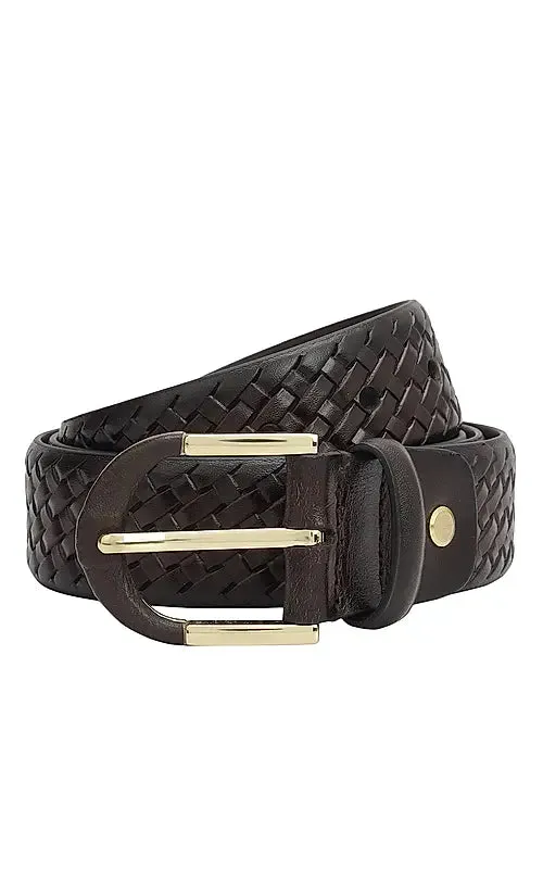 Brown Mat Embossed Men's Belt