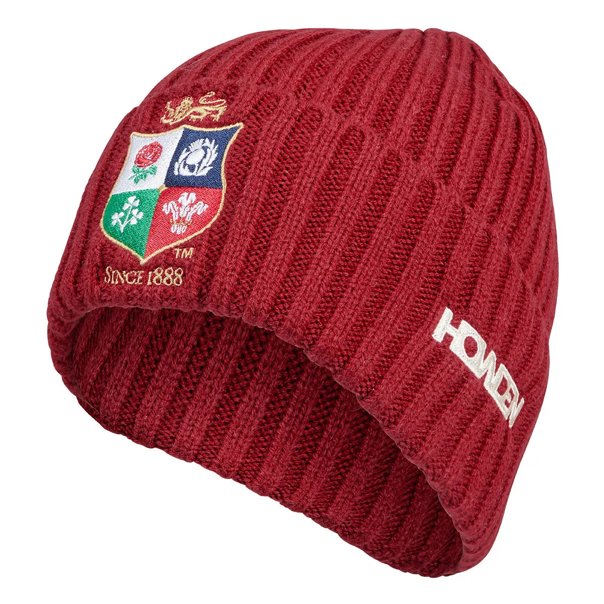 Canterbury British and Irish Lions Fleece Rugby Beanie Hat - Red Dahilia
