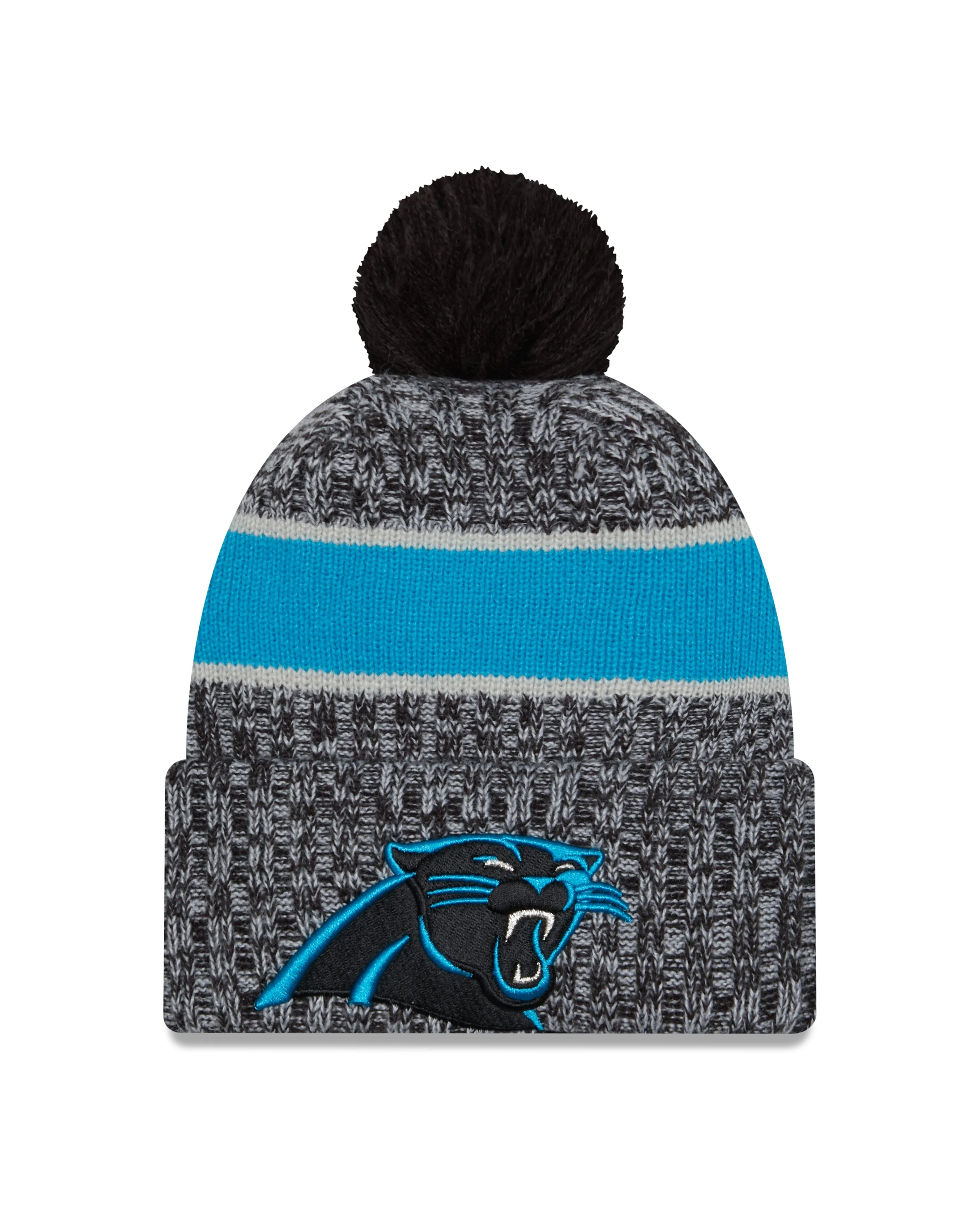 Carolina Panthers New Era 2023 Sideline - Sport Cuffed Pom Knit Hat - Black