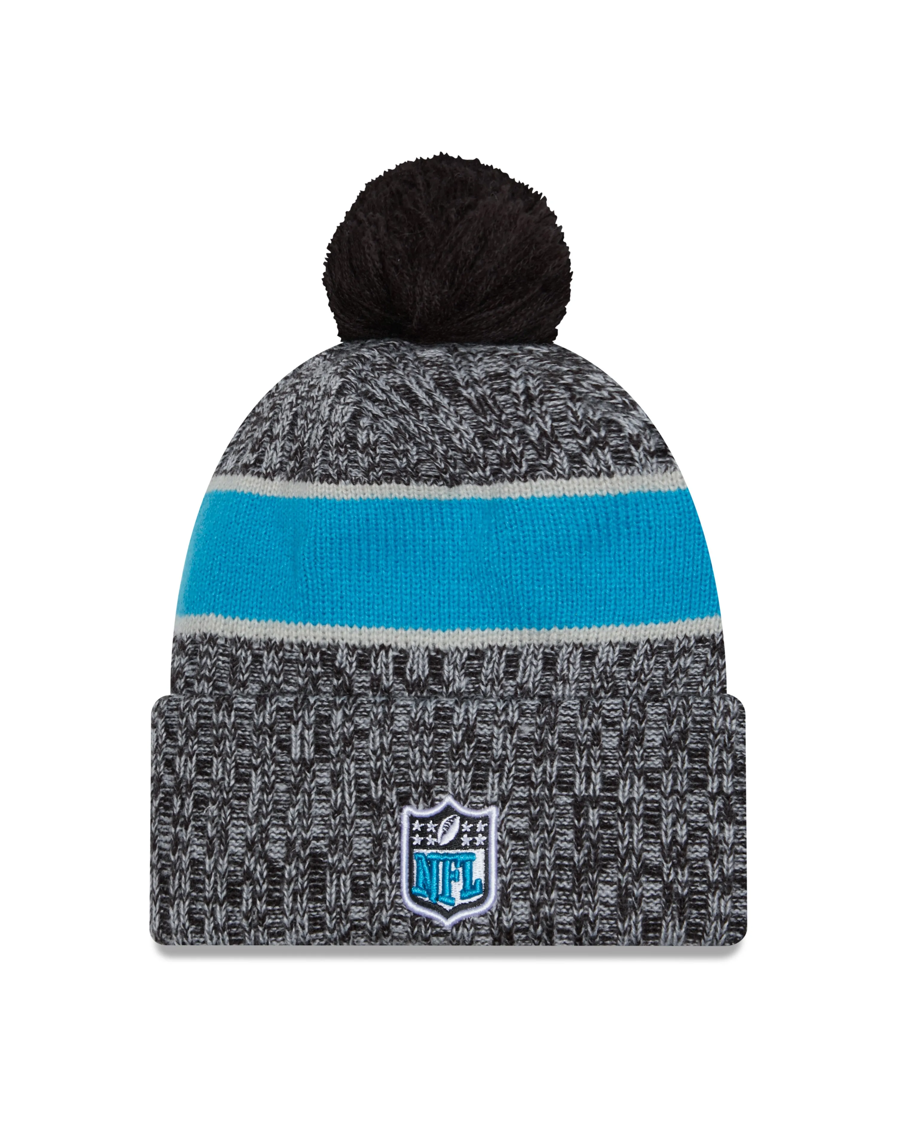 Carolina Panthers New Era 2023 Sideline - Sport Cuffed Pom Knit Hat - Black