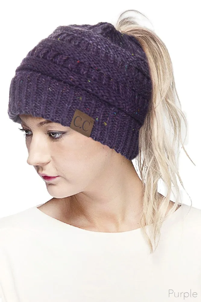 CC Confetti Messy Bun Beanie