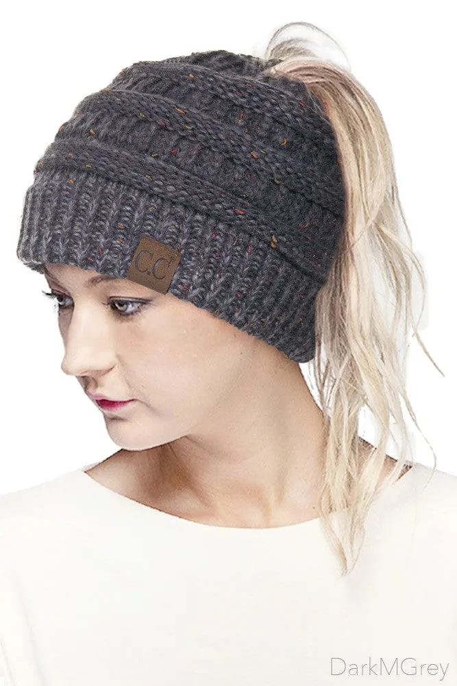 CC Confetti Messy Bun Beanie