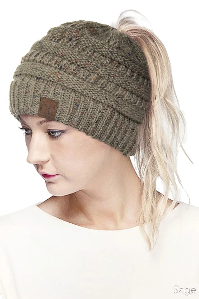 CC Confetti Messy Bun Beanie