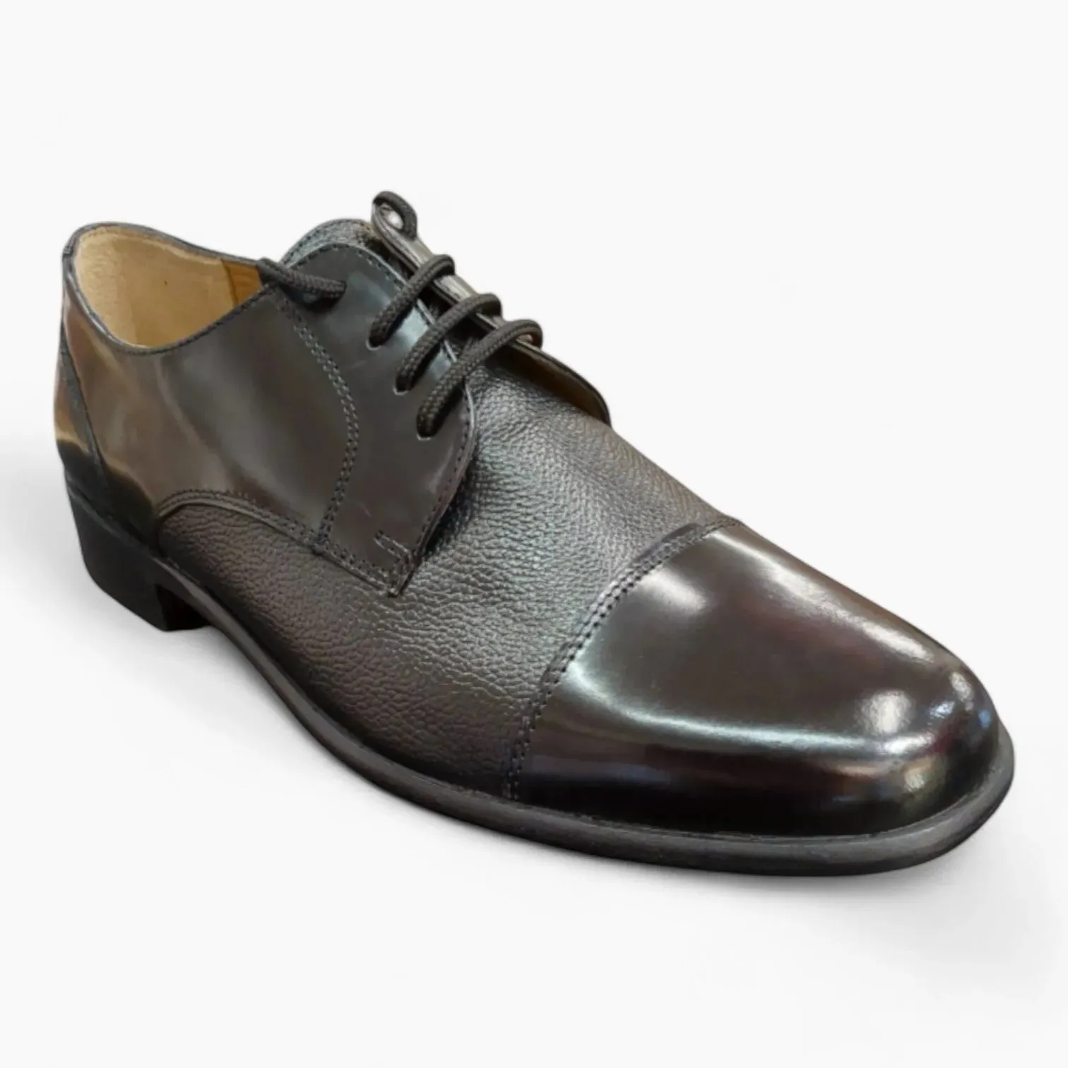 Classic Black Leather Lace-Up Men's Shoe - Rombah Wallace Farnham