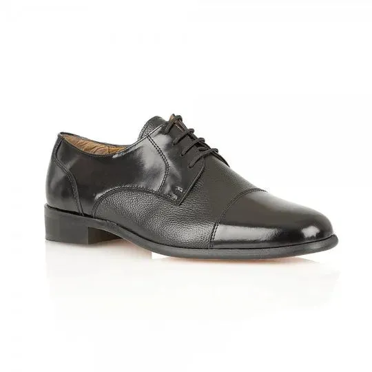 Classic Black Leather Lace-Up Men's Shoe - Rombah Wallace Farnham