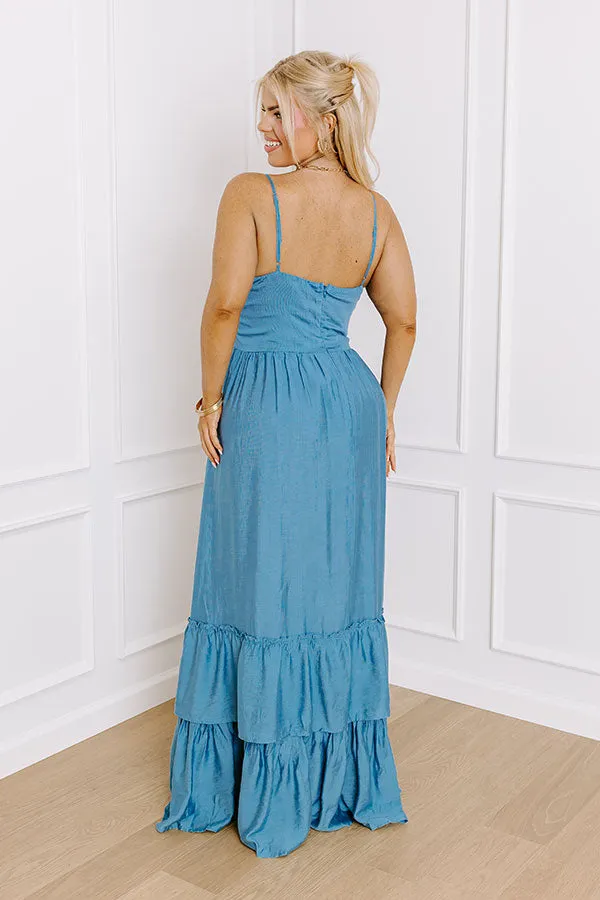 Coconut Grove Maxi Dress in Blue Curves