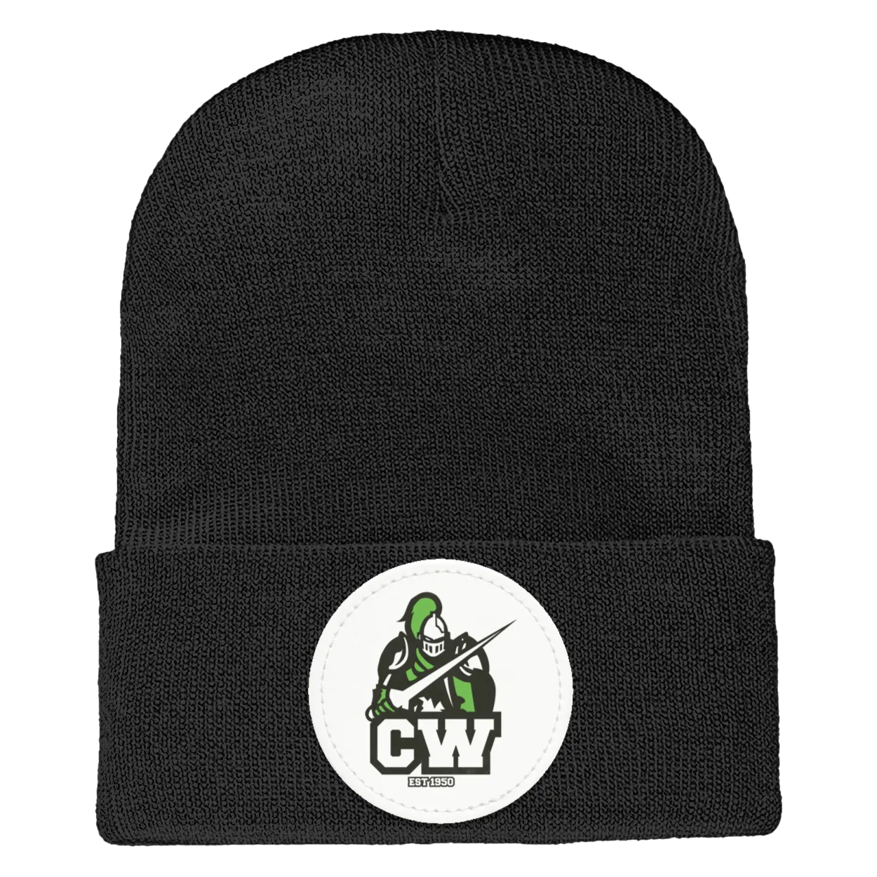 CWMS-1501 Yupoong Adult Cuffed Knit Beanie - Circle Patch