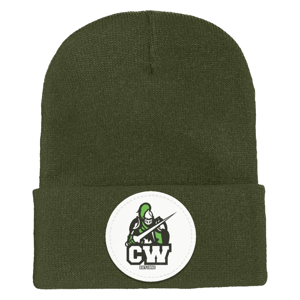 CWMS-1501 Yupoong Adult Cuffed Knit Beanie - Circle Patch