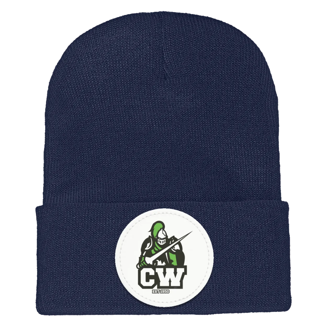 CWMS-1501 Yupoong Adult Cuffed Knit Beanie - Circle Patch