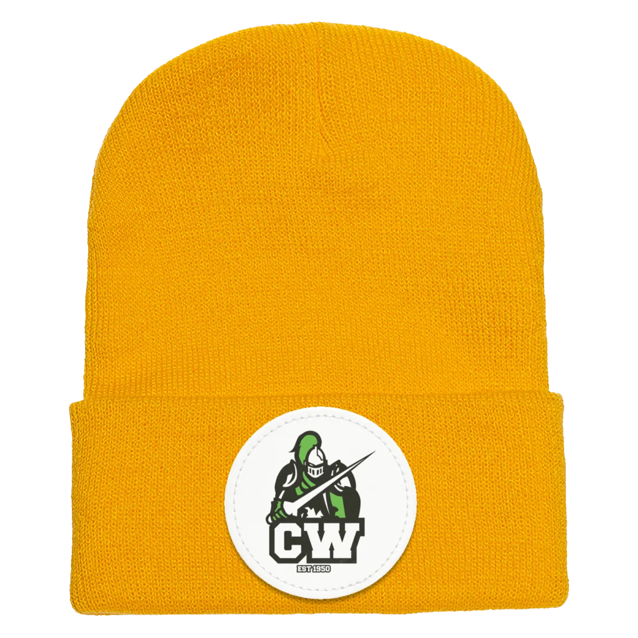 CWMS-1501 Yupoong Adult Cuffed Knit Beanie - Circle Patch