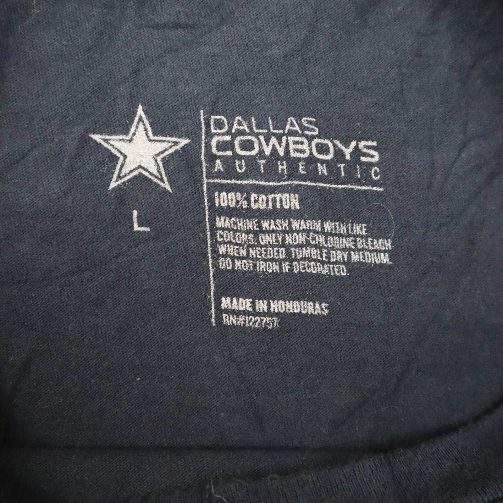 Dallas Cowboys Football Practice Tee T-Shirt Short Sleeve Crew Neck Black SZ L