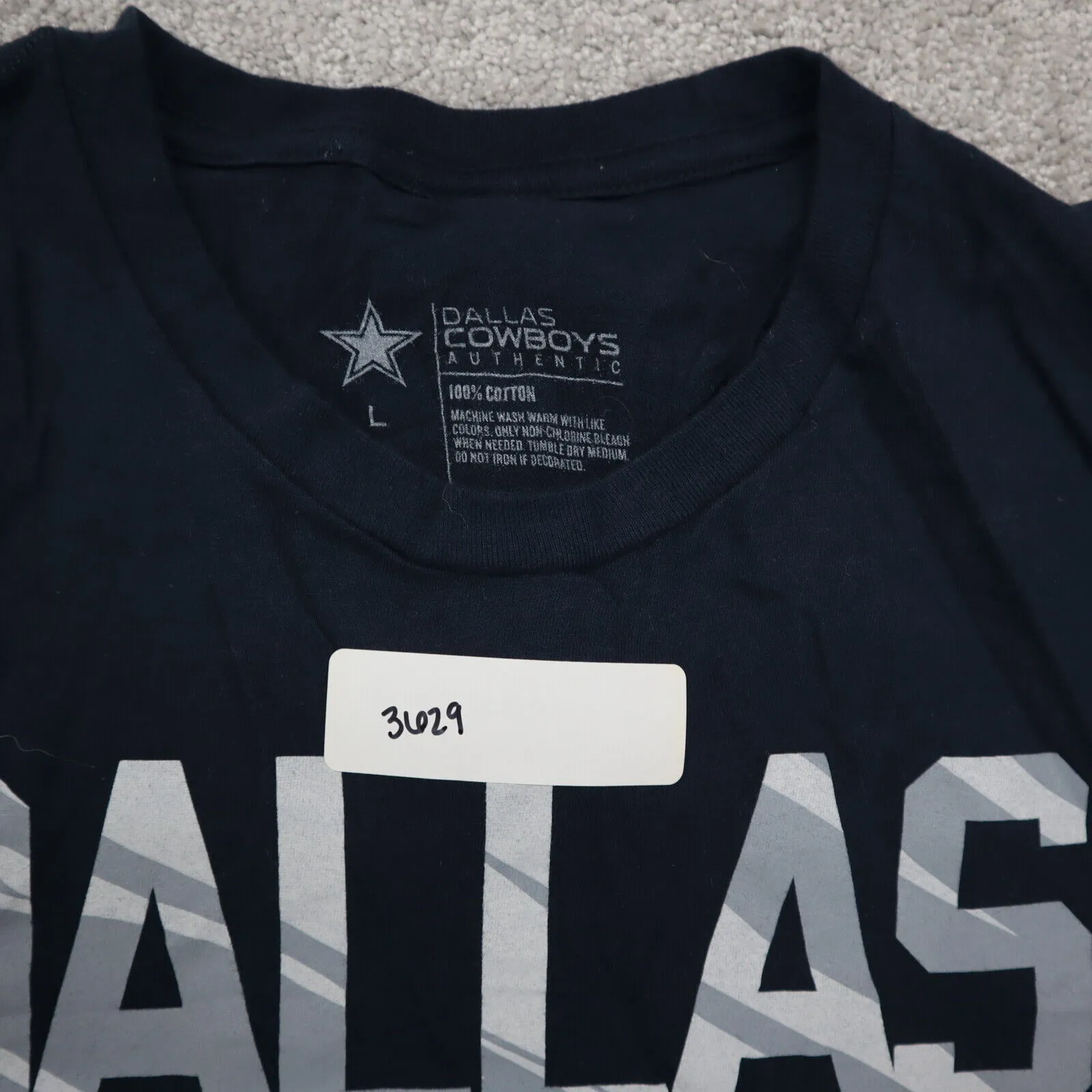 Dallas Cowboys Football Practice Tee T-Shirt Short Sleeve Crew Neck Black SZ L