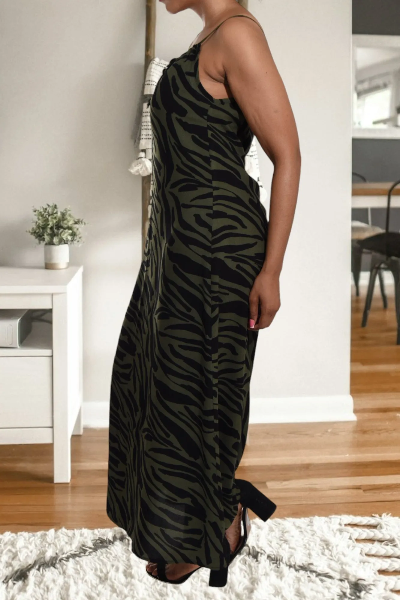 Dark Green Strappy Maxi Dress