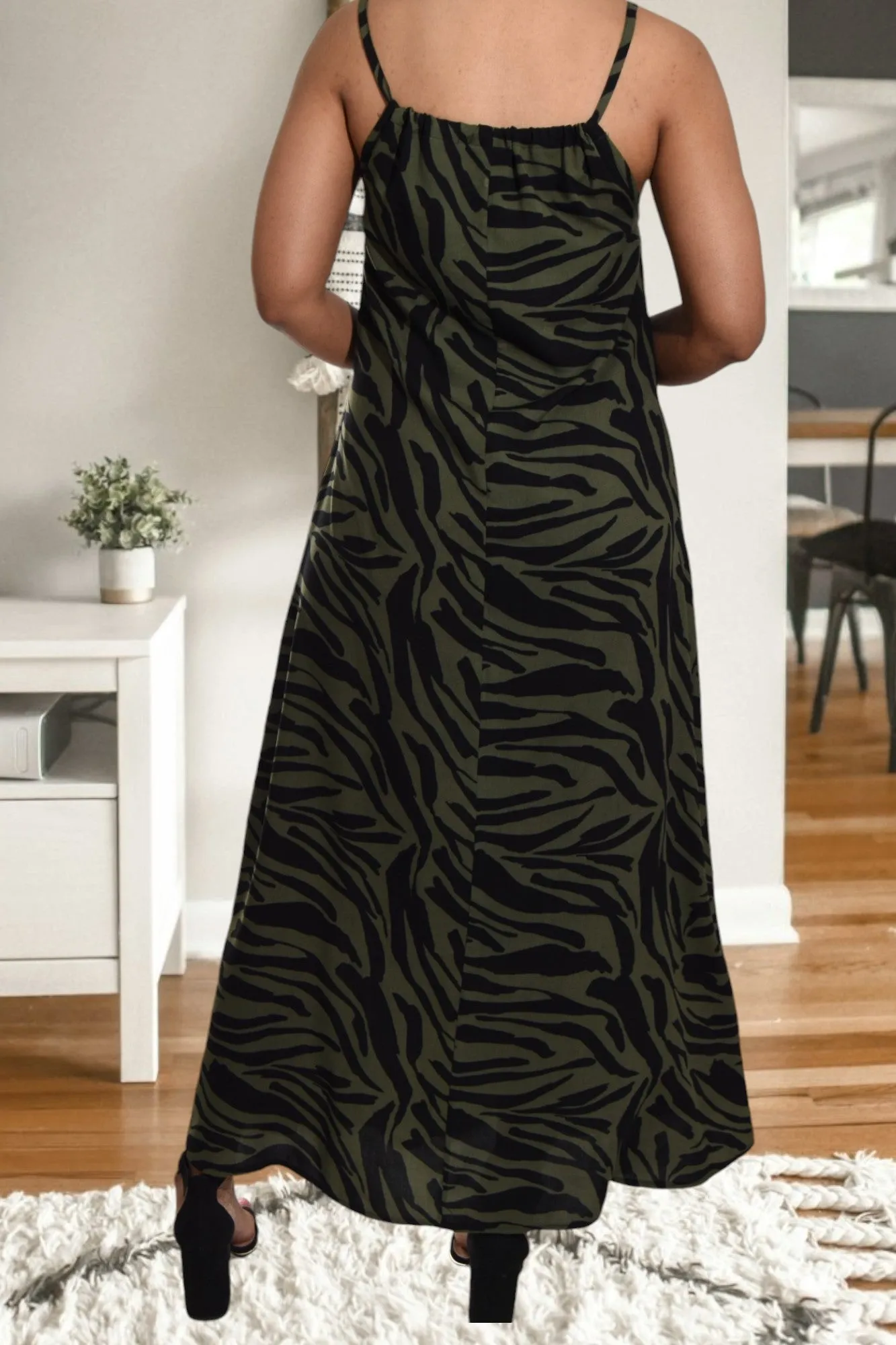 Dark Green Strappy Maxi Dress