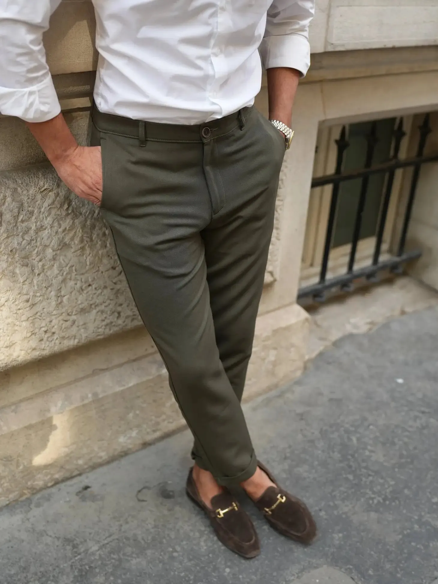 Donato Military Green Chino Pant
