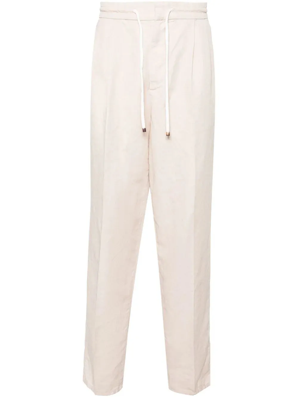 drawstring linen-blend chinos