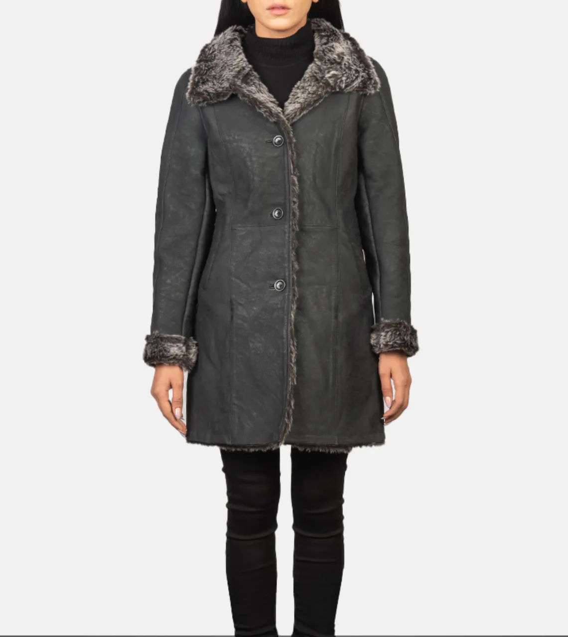 Exotique Furry Women's Leather Coat