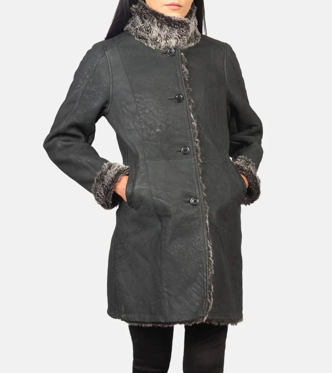 Exotique Furry Women's Leather Coat