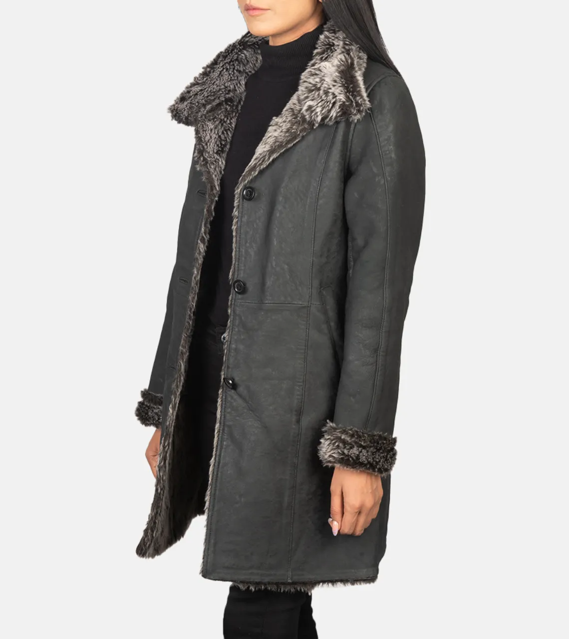 Exotique Furry Women's Leather Coat